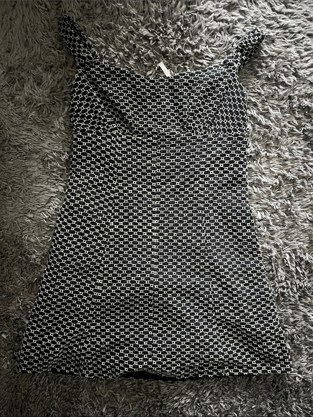 Free People Black and White Geometric Mini Dress